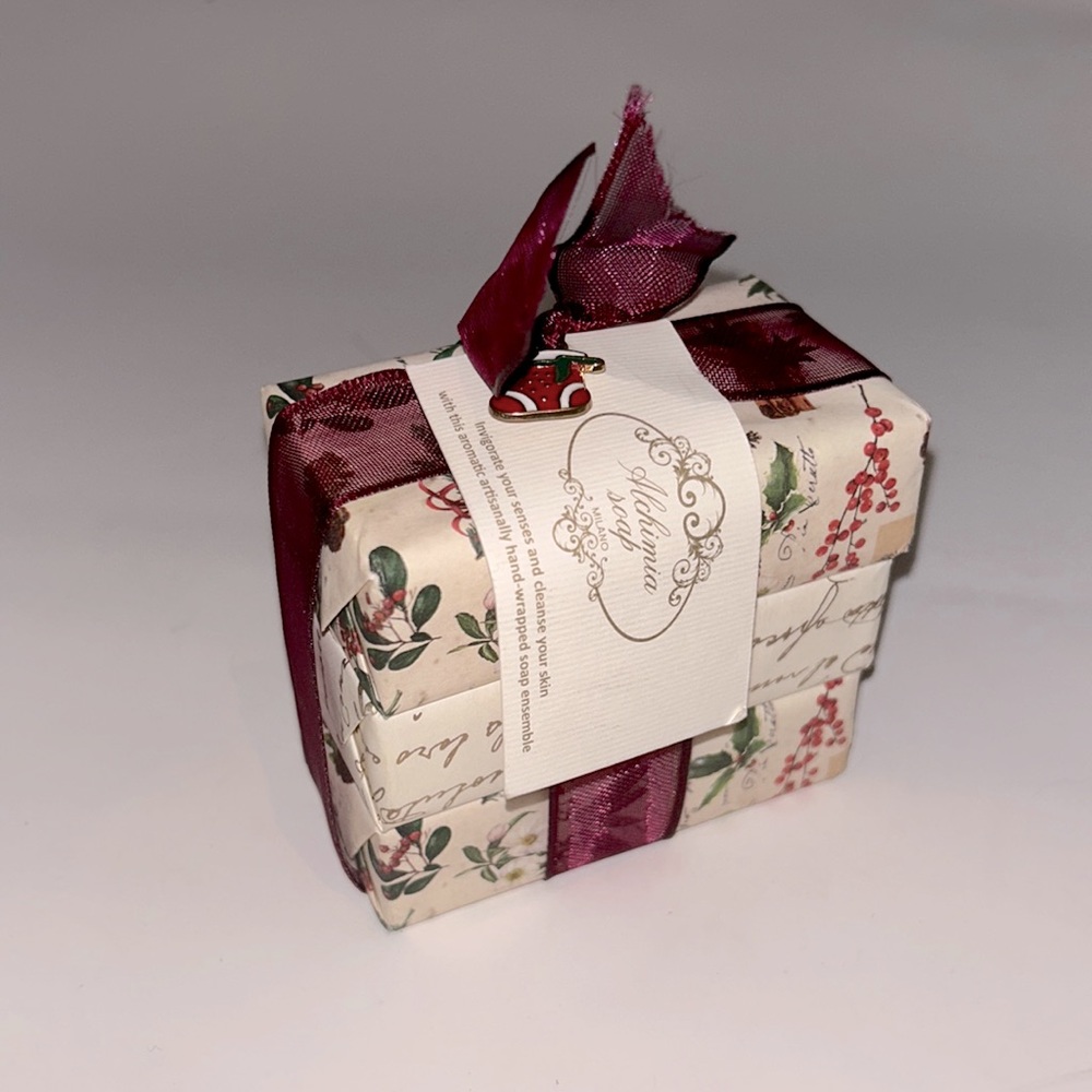 Alchimia Soap Set of Three Individually Christmas Wrapped Bars of Soap
